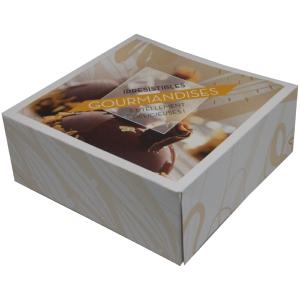 50 boites pâtissières carton colorées Délicieux 20 x 8 cm