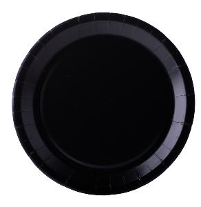 10 assiettes noires carton 22 cm