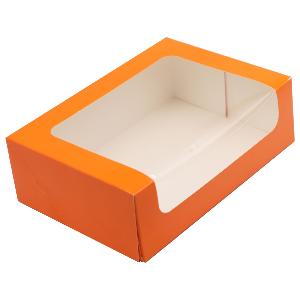 Boîte orange pour 12 / 16 macarons en carton