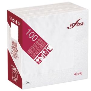 100 serviettes 2 plis 38 x 38 cm blanc
